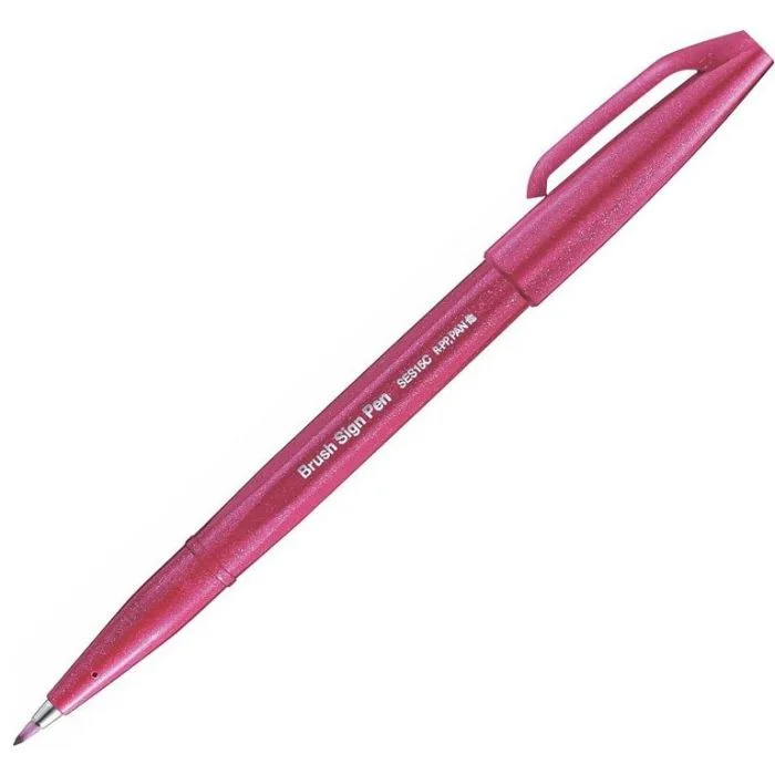 Stylo feutre Sign Pen SES15 - Rouge framboise PENTEL ARTS