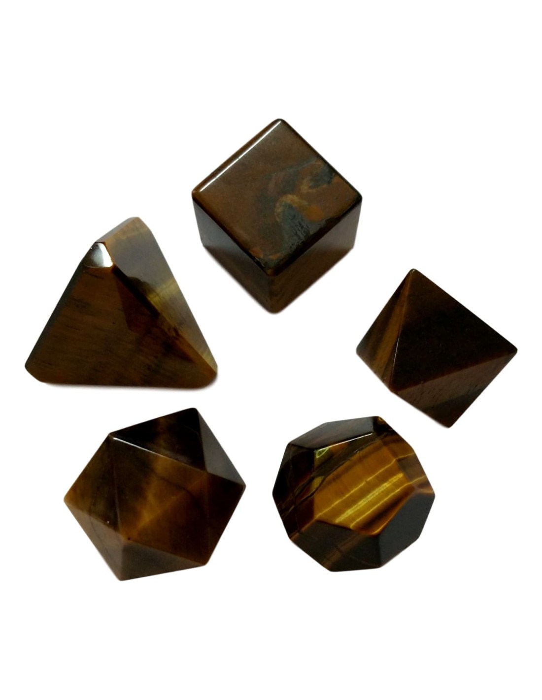 Solides de Platon en oeil de tigre