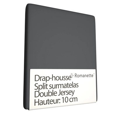 Drap-Housse Surmatelas Lit Articulé Tête Relevable Romanette Anthracite Double Jersey