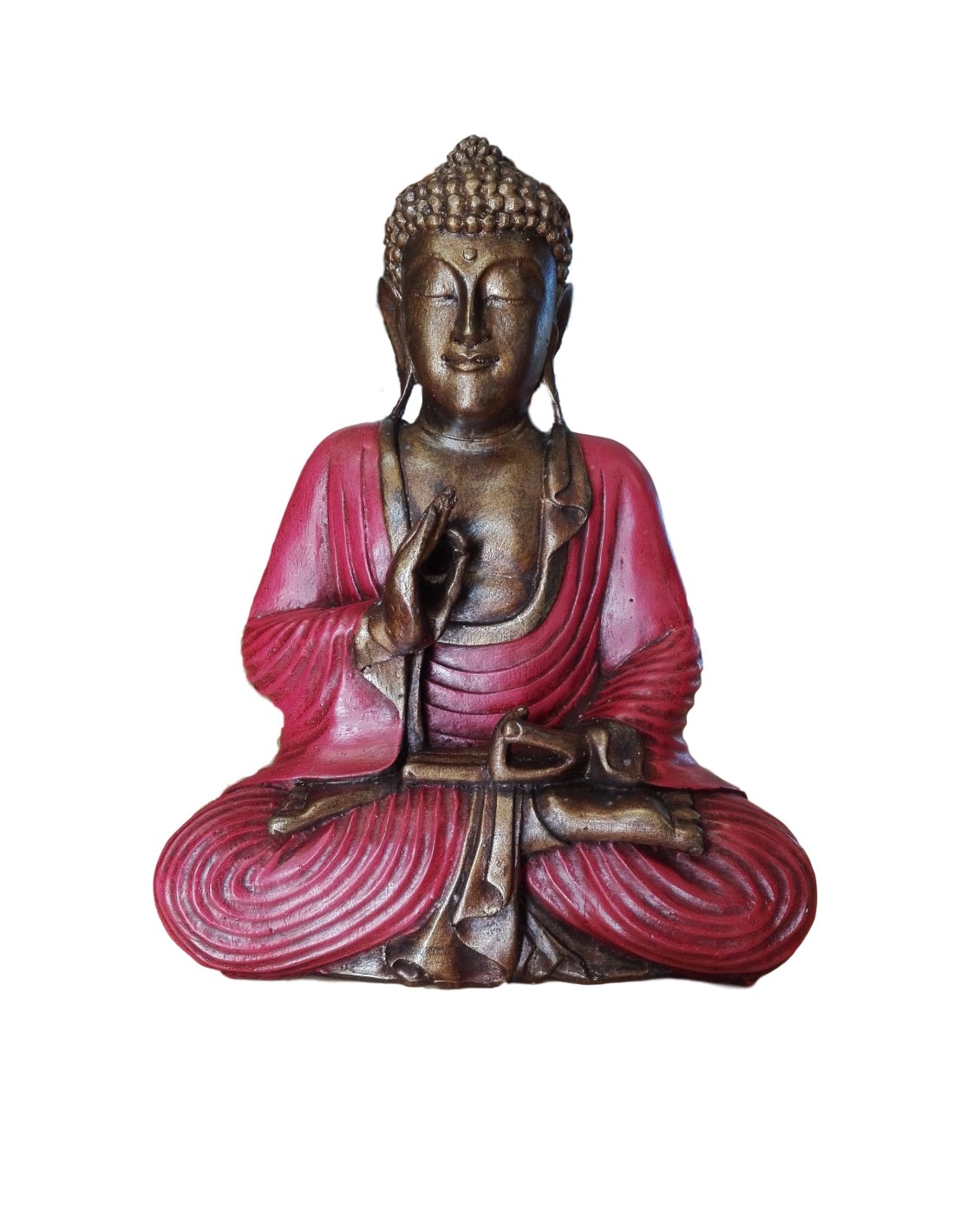 Statue Bouddha thaïlandais rouge 30 cm - Symbole de paix et de sérénité pour une décoration zen