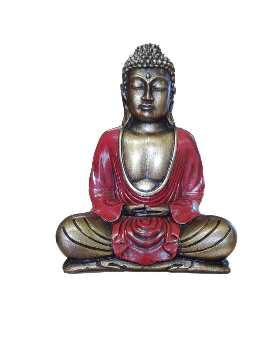 Statue Bouddha thaïlandais rouge 22 cm - Symbole de paix et de sérénité pour une décoration zen