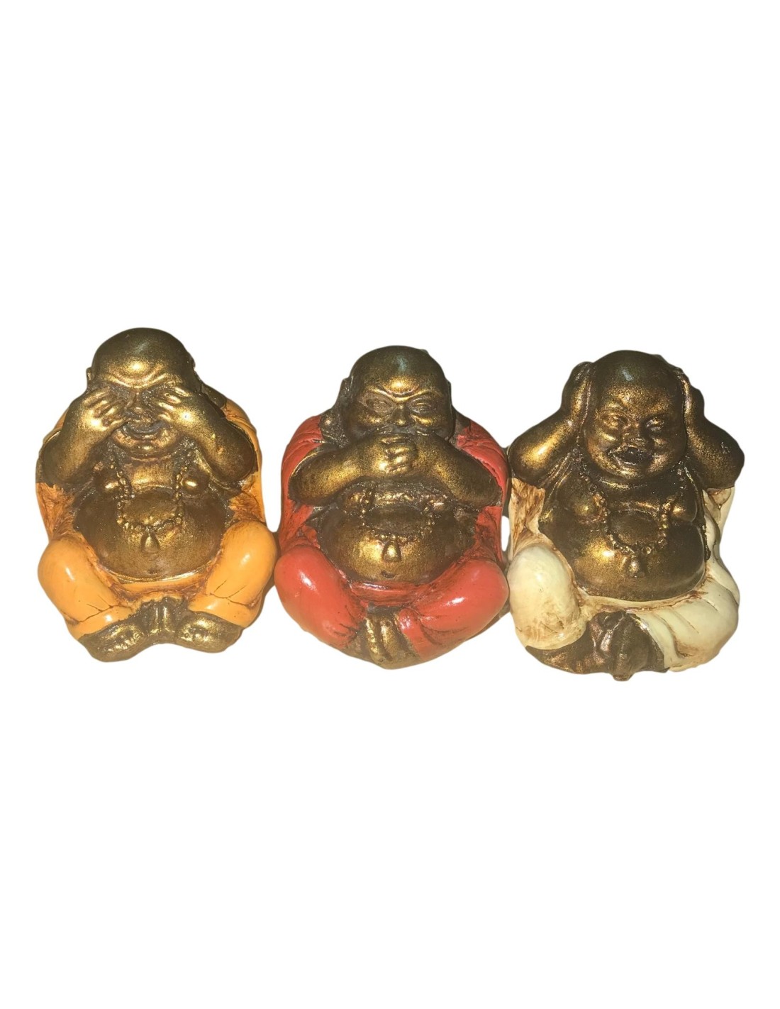 Statue les 3 bouddhas de la sagesse - Décoration zen pour une ambiance apaisante