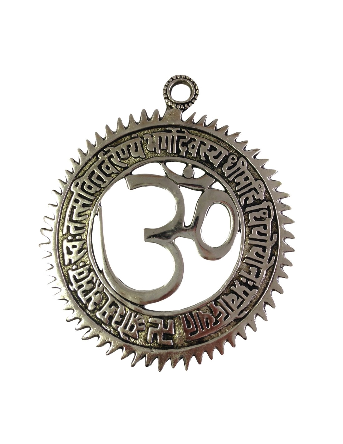 Suspension Aum Argenté Grand Modèle - Élégance et Sérénité pour votre Intérieur