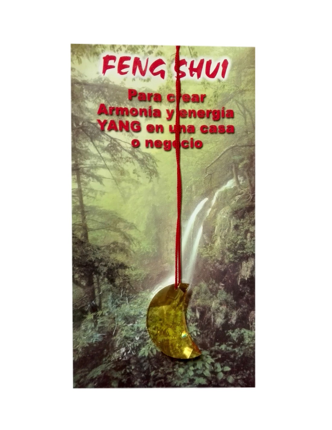 Suspension lune jaune - une amulette apaisante et relaxante