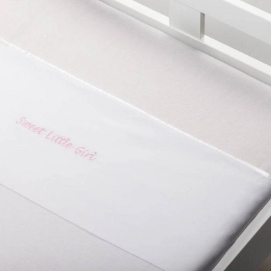Drap Berceau Briljant Sweet Little Girl Blanc (Coton)