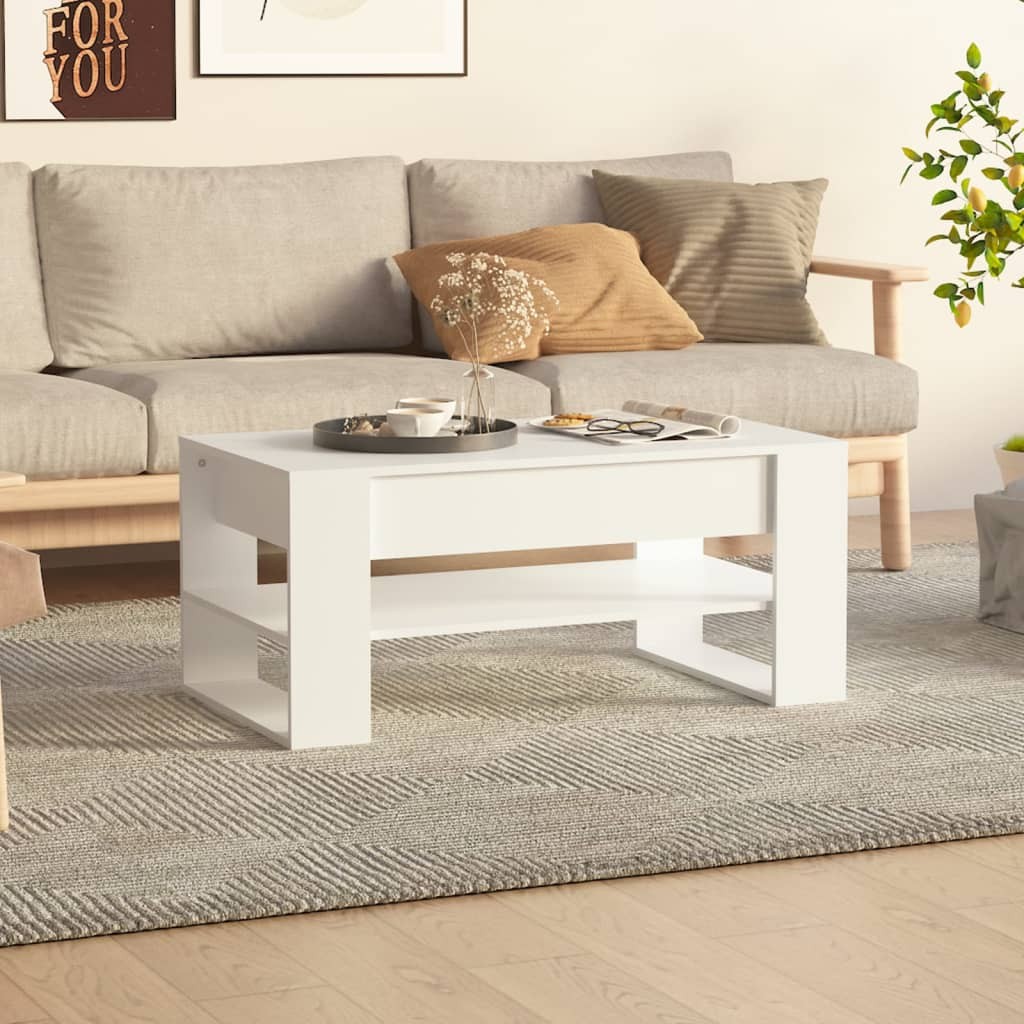 Table basse Blanc 102x55x45 cm