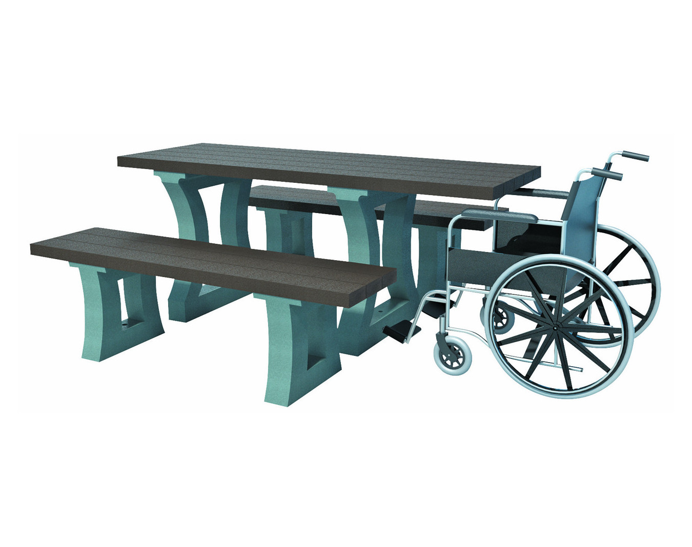 Table pique-nique plastique recyclé Arizona Éco accès PMR