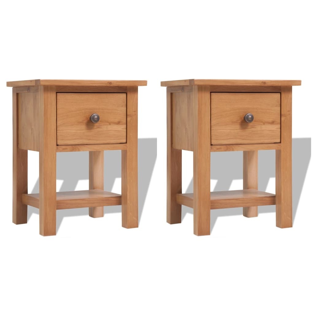 Tables de chevet 2 pcs 36x30x47 cm Bois de chêne massif