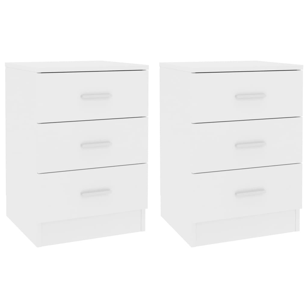 Tables de chevet 2 pcs Blanc 38x35x56 cm