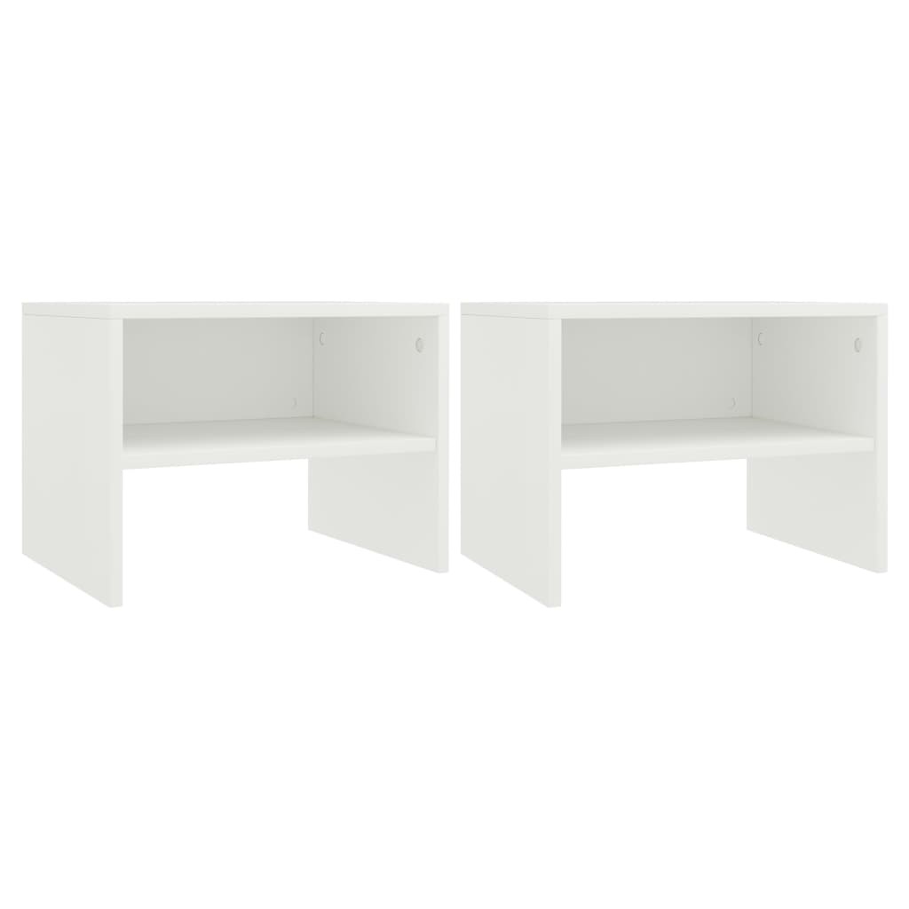 Tables de chevet 2 pcs Blanc 40x30x30 cm
