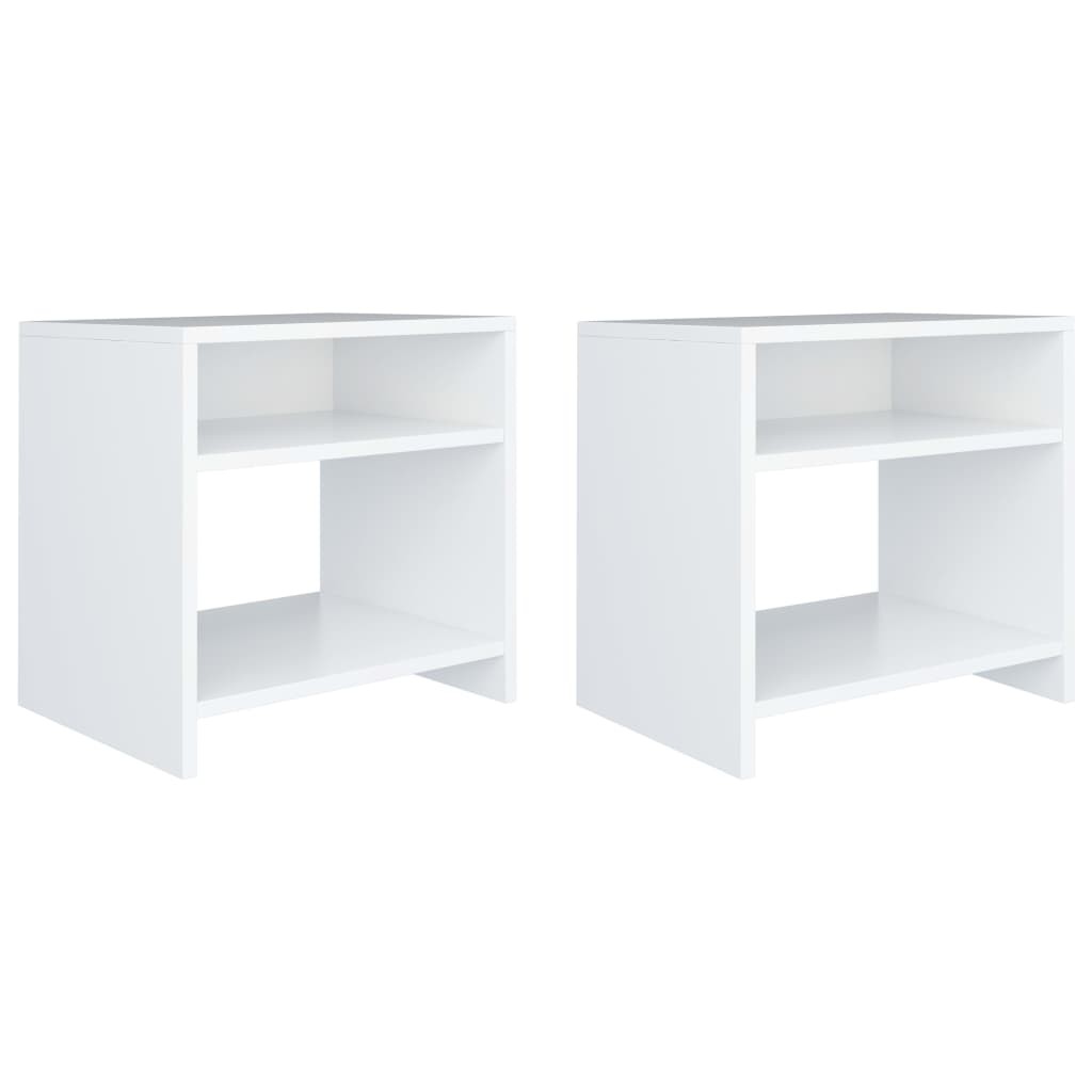 Tables de chevet 2 pcs Blanc 40x30x40 cm