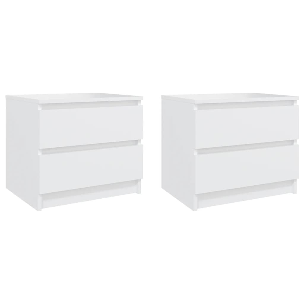 Tables de chevet 2 pcs Blanc 50x39x43,5 cm Aggloméré