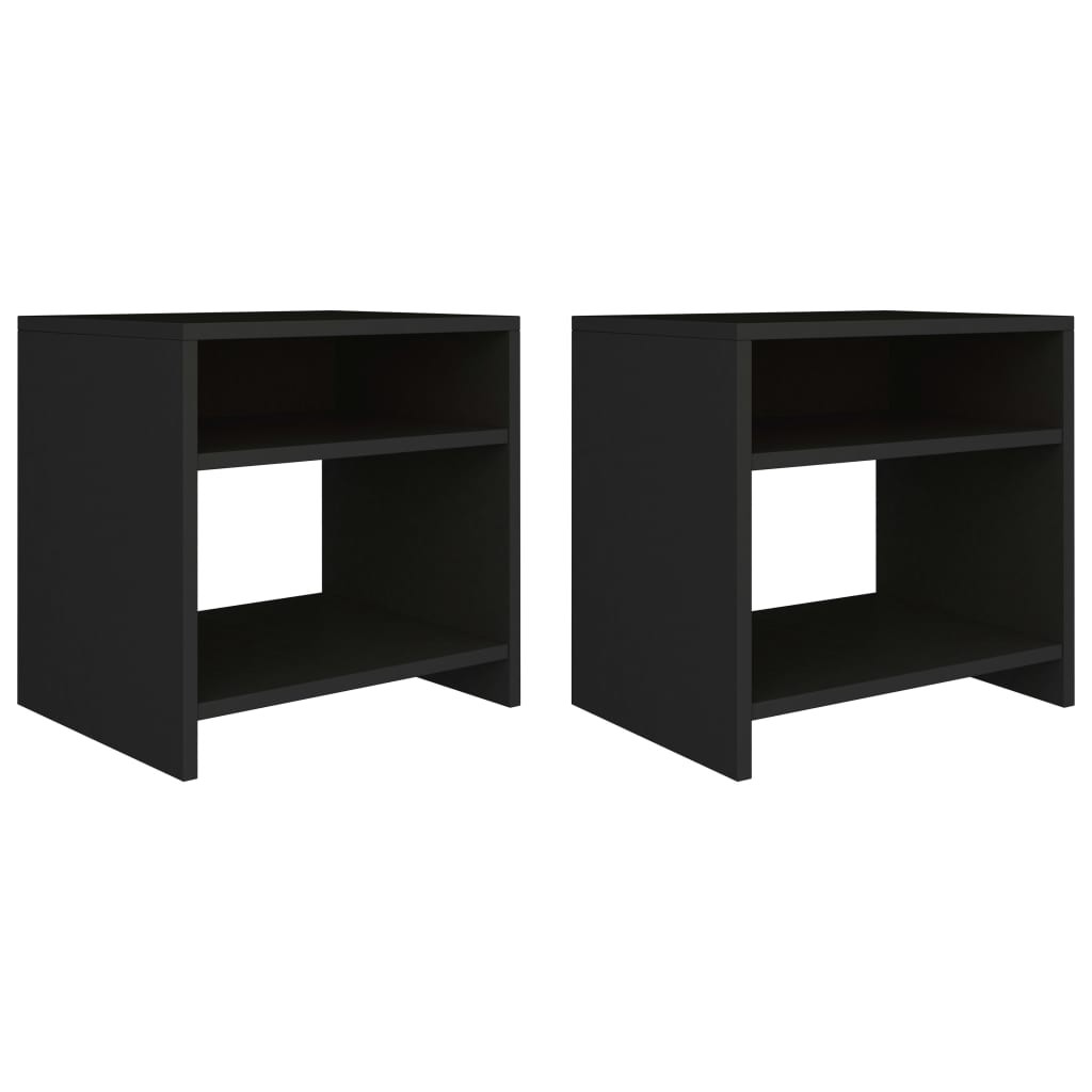 Tables de chevet 2 pcs Noir 40x30x40 cm