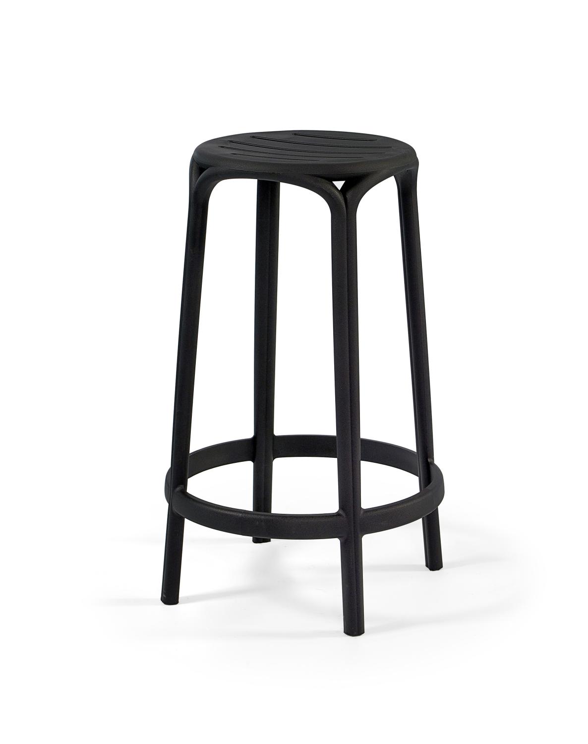 Tabourets empilables de bar WOODY - Hauteur 67cm, 6 coloris (Vendues par 4)