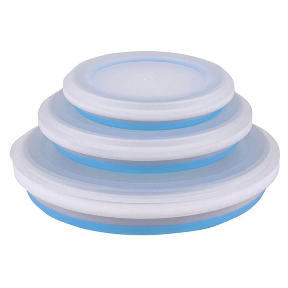 Bol pliable pliable de 3 pièces avec les couvercles