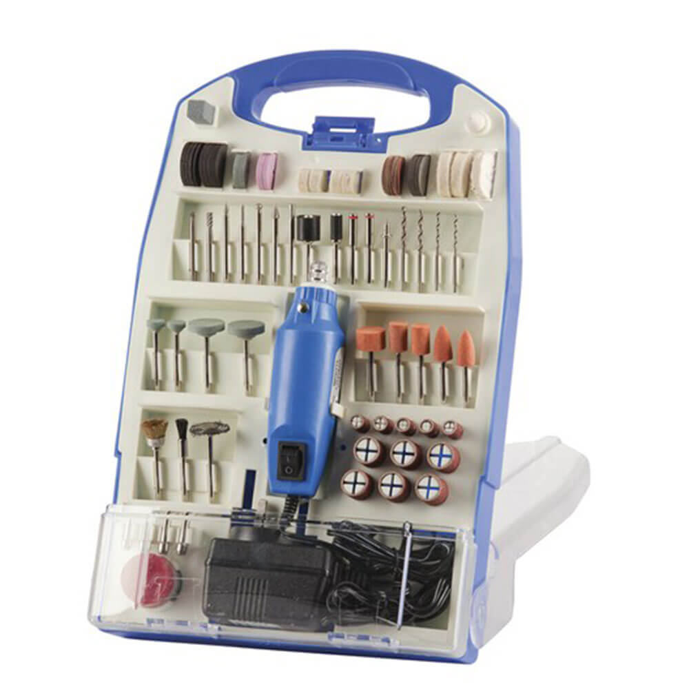 Ensemble d'outils rotatifs 110 pièces avec PSU et boîtier (12000 tr / min 12V)