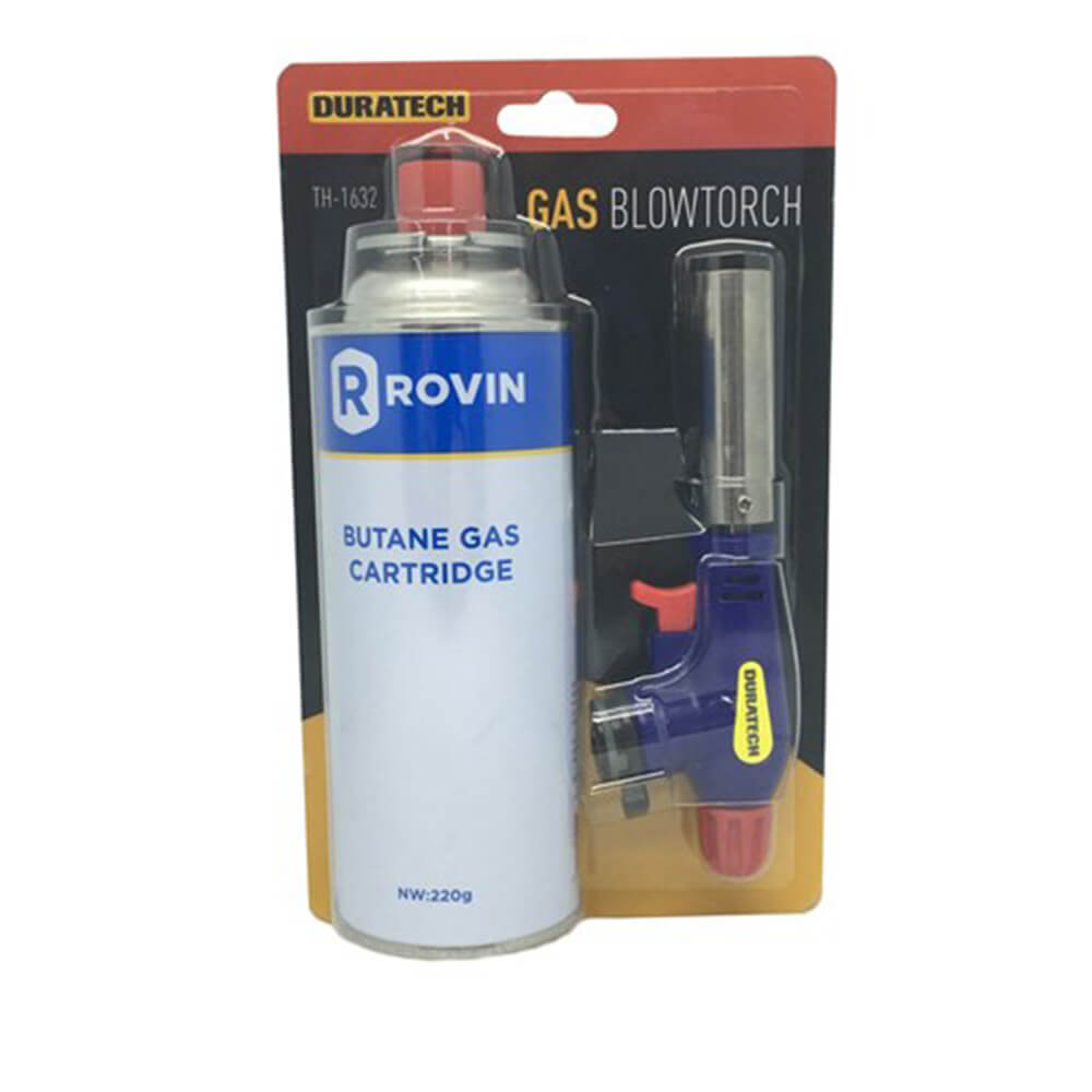 Torche à gaz avec paquet de cartouche à gaz butane (220 g)