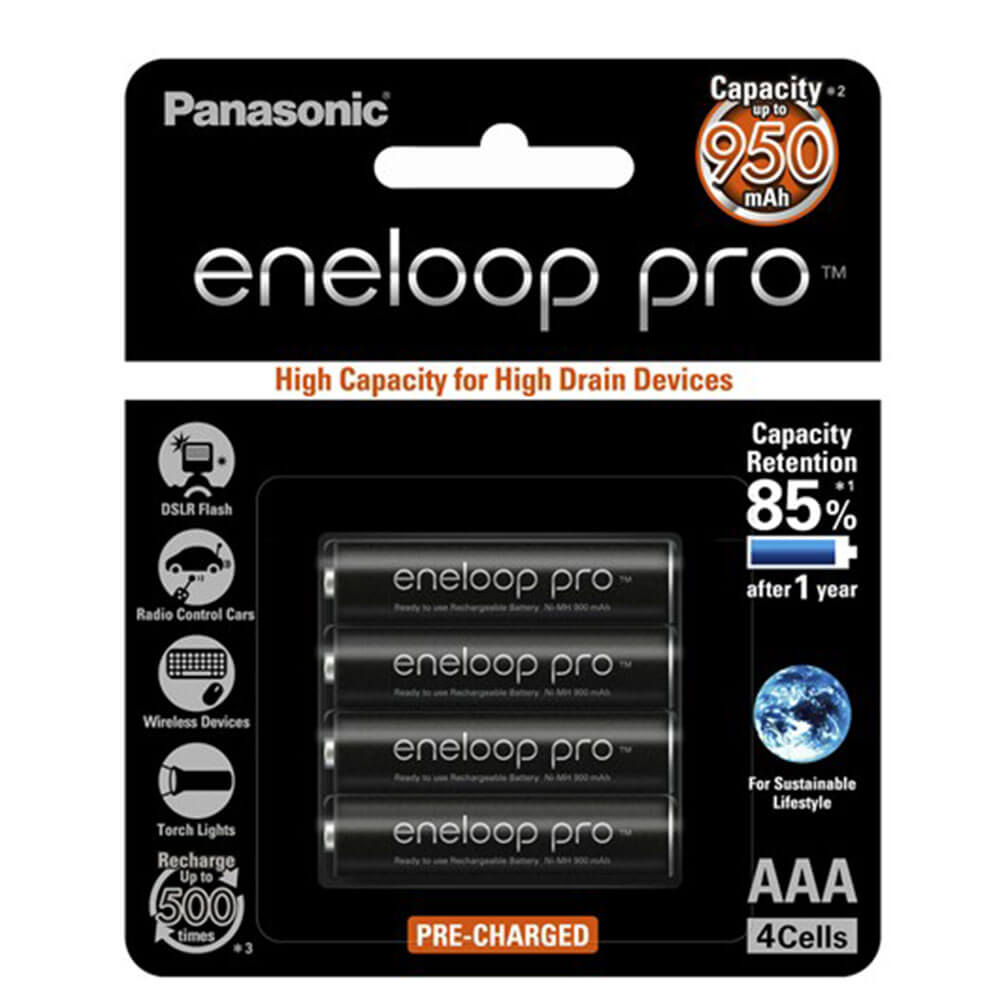 Panasonic Eneloop Pro AAA Battery 4pk (Ni-MH 1,2V 900mAh)