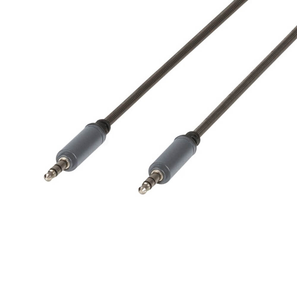 Câble audio blindé en acier inoxydable de 3,5 mm (1M)