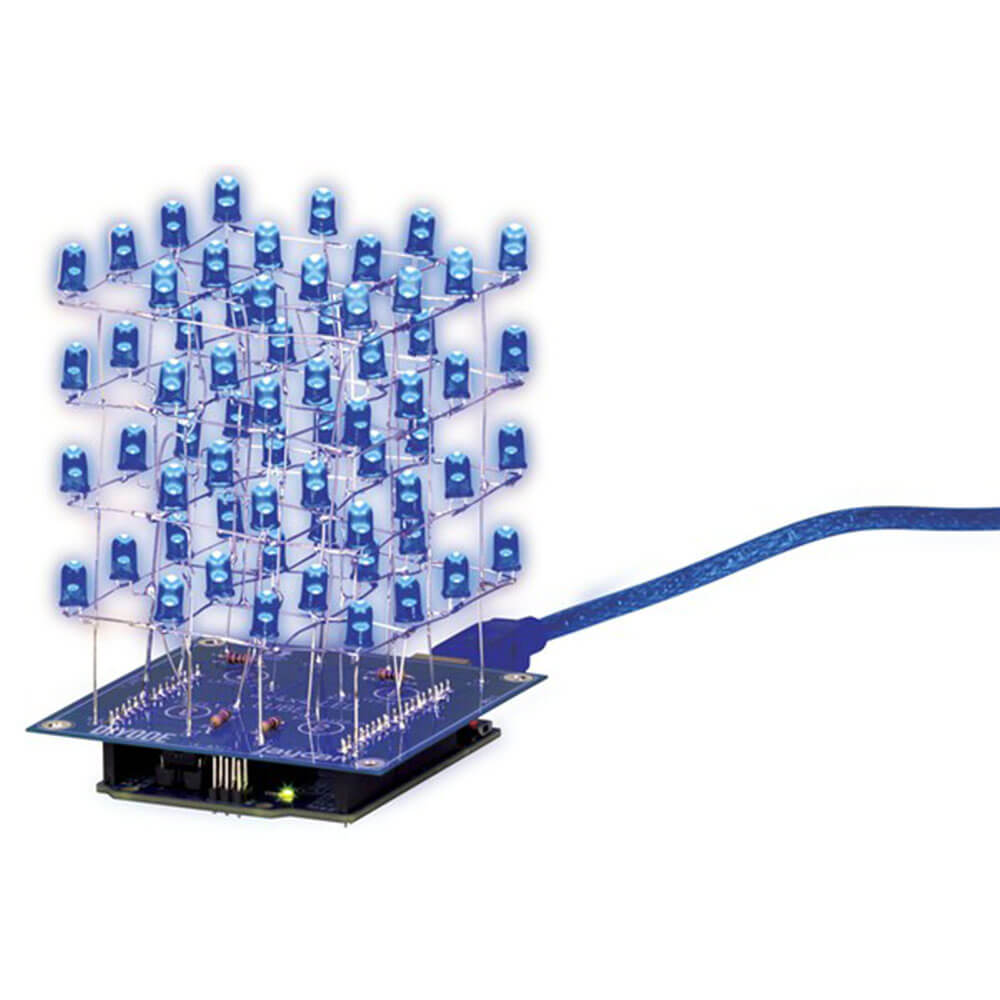 Construisez un kit d'apprentissage Solder Blue 4x4x4 LED Cube