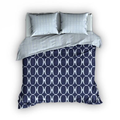 Parure de Lit Satin D'or Different Bleu Satin