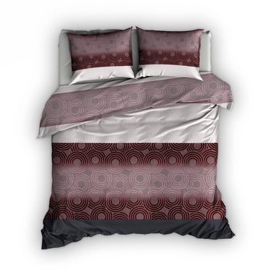 Parure de Lit Satin D'or Techno Rouge Satin