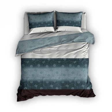 Parure de Lit Satin D'or Techno Bleu Satin