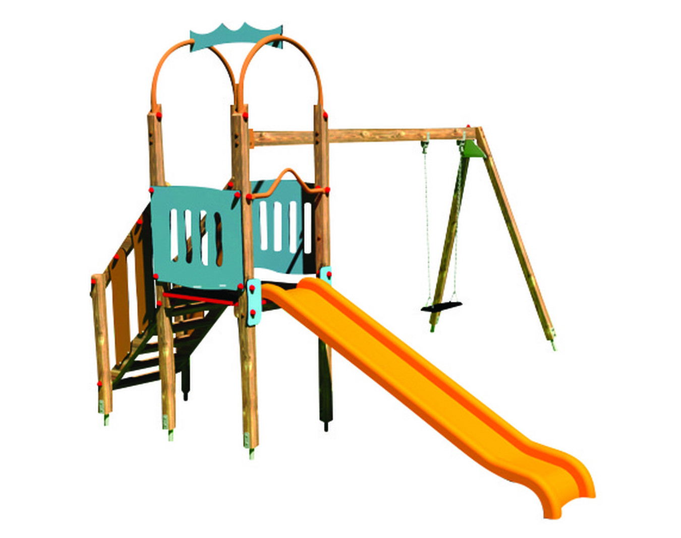 Tourelle Calgary portique et toboggan