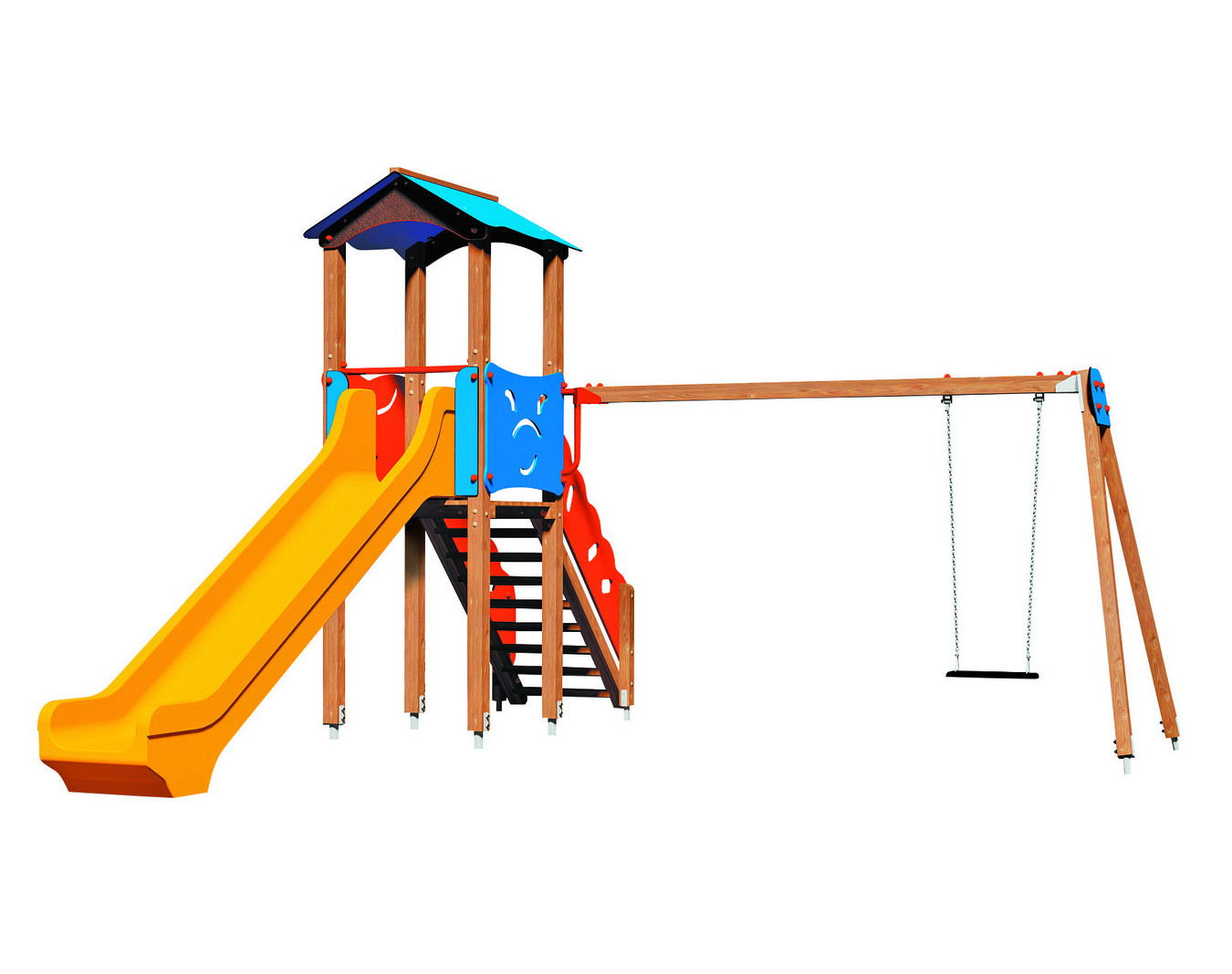 Tourelle Kansas portique et toboggan