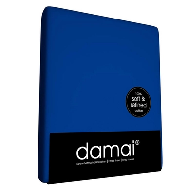 Drap-housse Damai Bleu Roi Coton