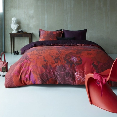 Parure de Lit Kardol Velvet Flowers Rouge Satin