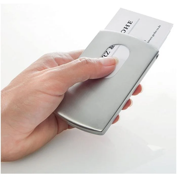 Étui distributeur pour cartes de Visite - Inox - Argent SIGEL Snap