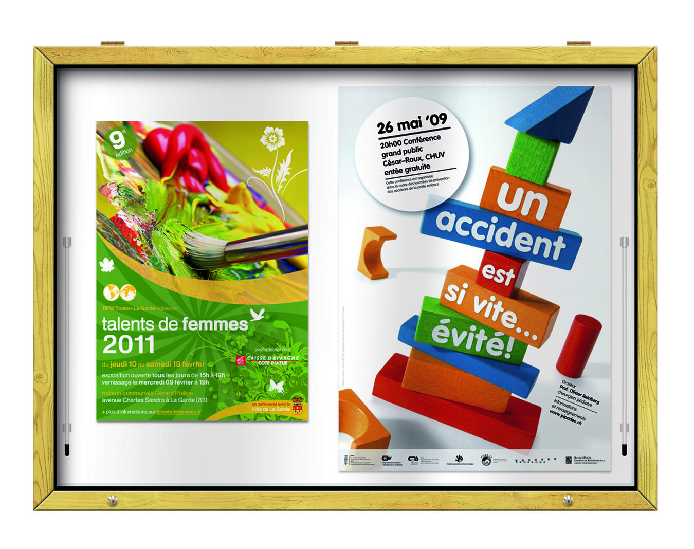 Vitrine d'affichage bois