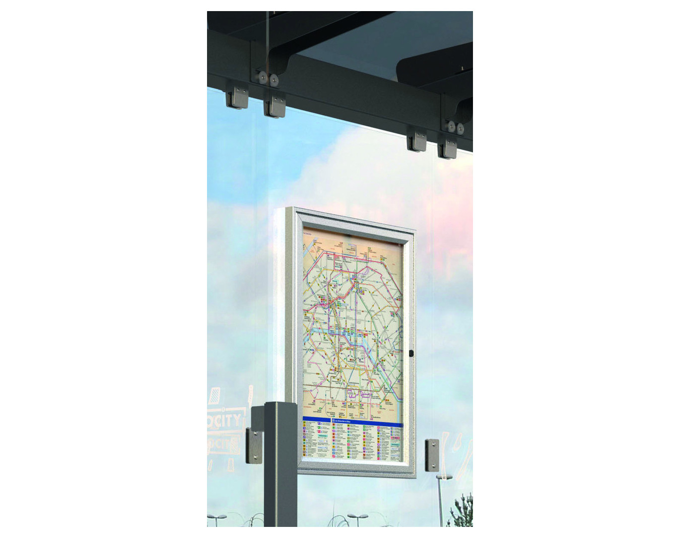 Vitrine pour abri fumeur Oléron