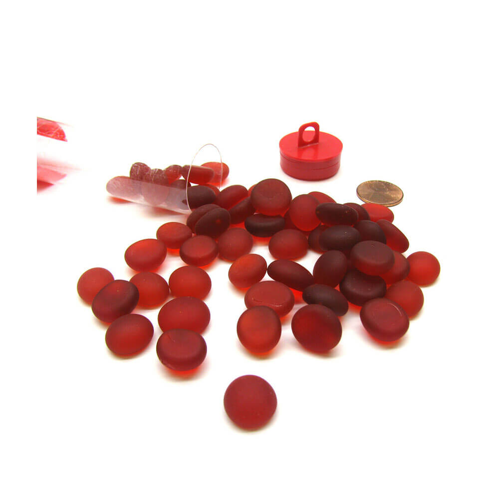 Pierres de jeu Crystal Red Grosted Glass Stones 4 "