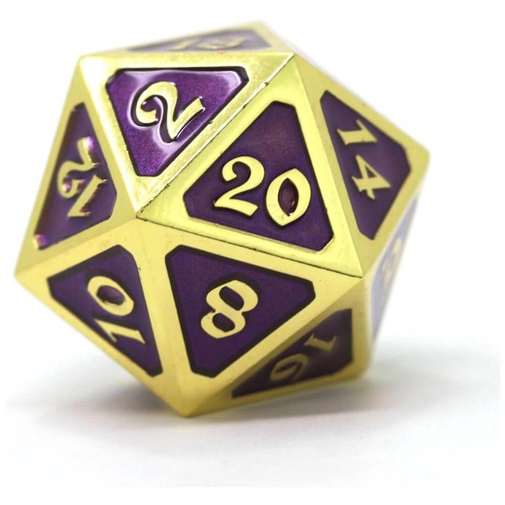 D20 Dire Die Dice Dice Mythica Gold Amethyst (Single)