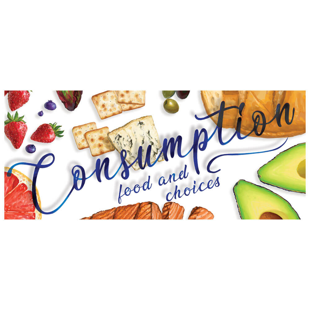 Consommation: jeu de société de nourriture et de choix