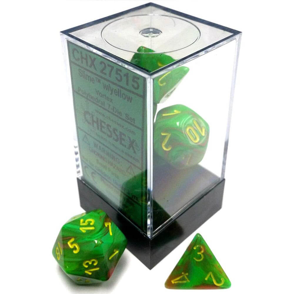 D7 DI Set Dice Vortex Slime polyédrique / jaune (7 dés)