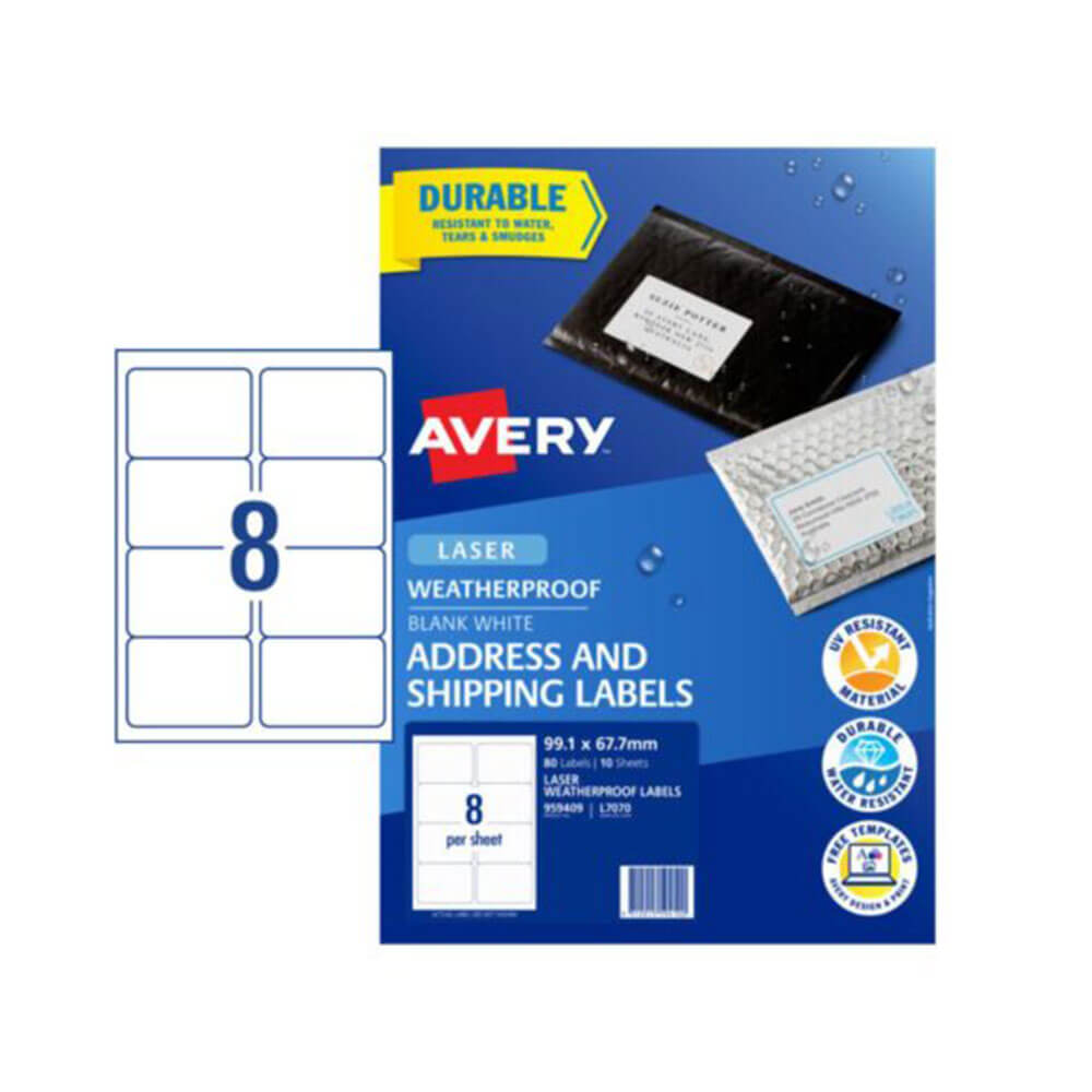 Avery Heavy Duty Label 10pk (8 / feuille)