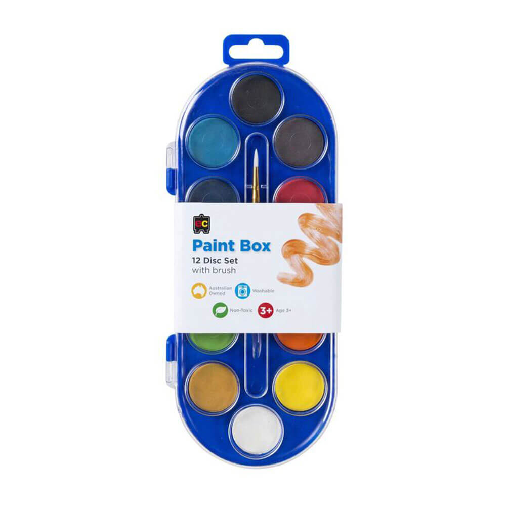 EC 12 Disc Color Set Paint Box avec pinceau