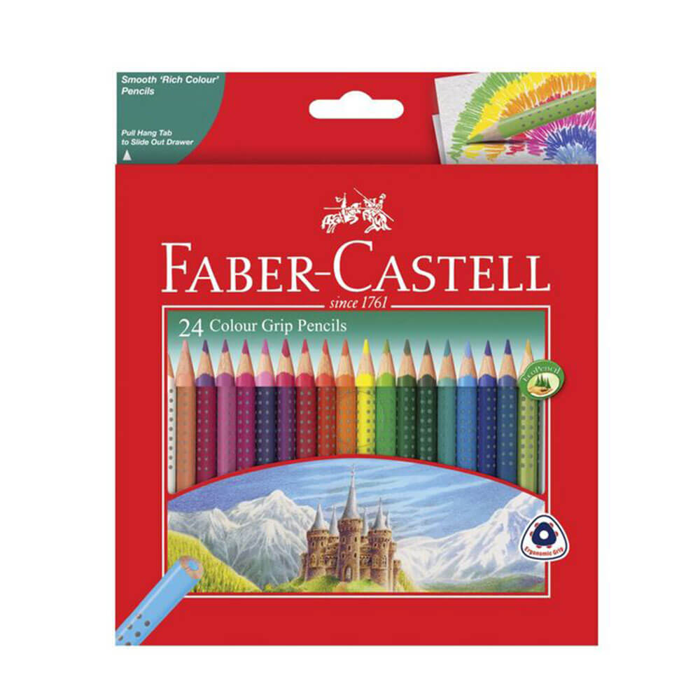 Faber-Castell Dot Grip Triangle Columed Crayon (24pk)