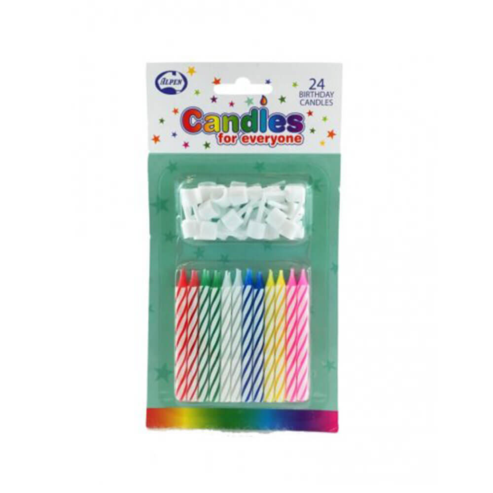 Bougie d'anniversaire Alpen avec détenteurs (24pk)