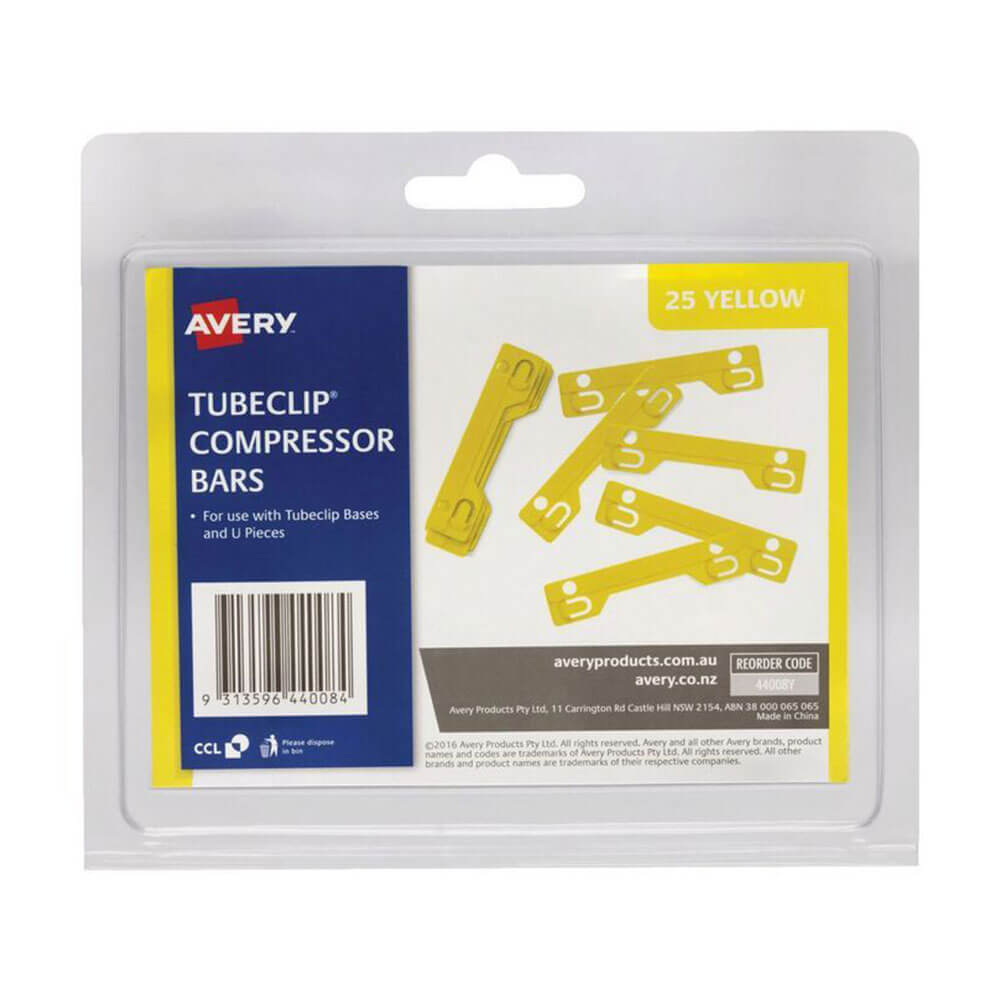 Bar du compresseur Avery TubeClip Jaune (25pk)