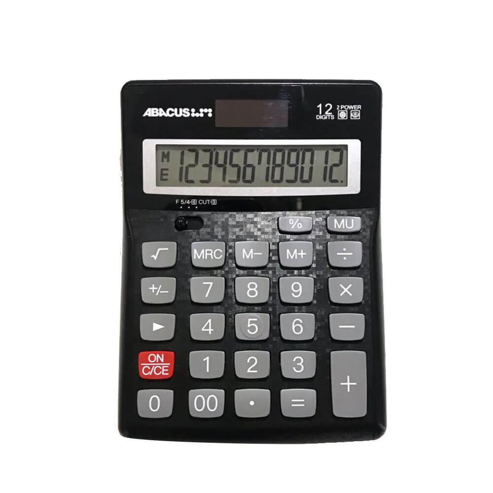 Abacus 12 chiffres Calculatrice de double puissance de bureau