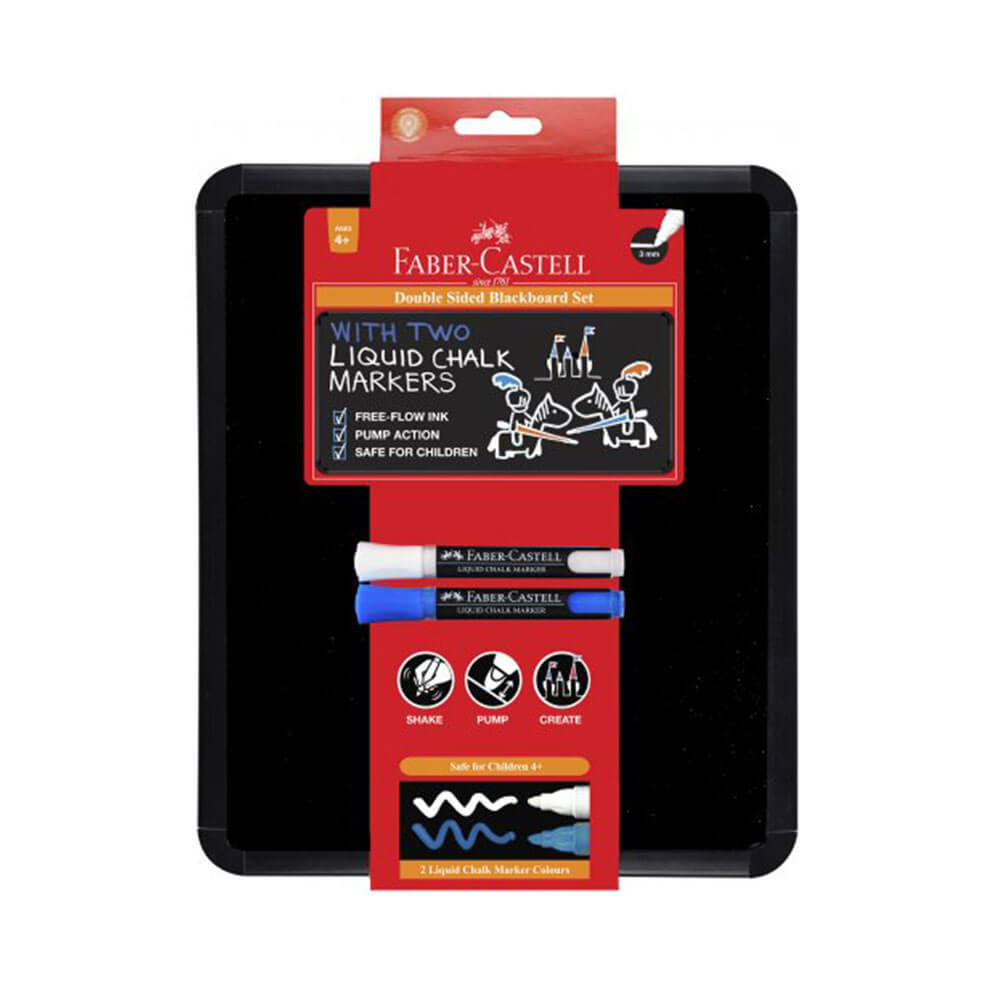 Faber-Castell double face noire avec craie liquide 2pk