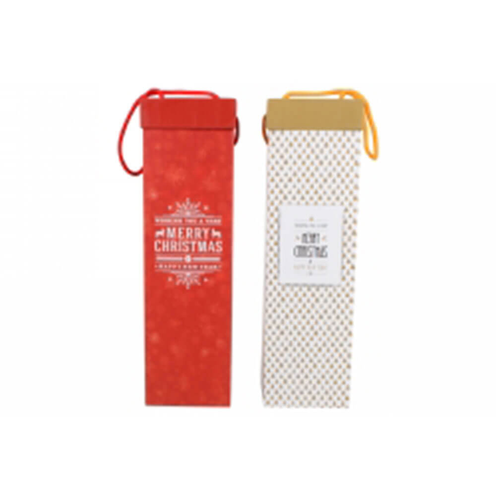 Boîte cadeau de vin de Noël 330x100x100mm assorti (2pcs)
