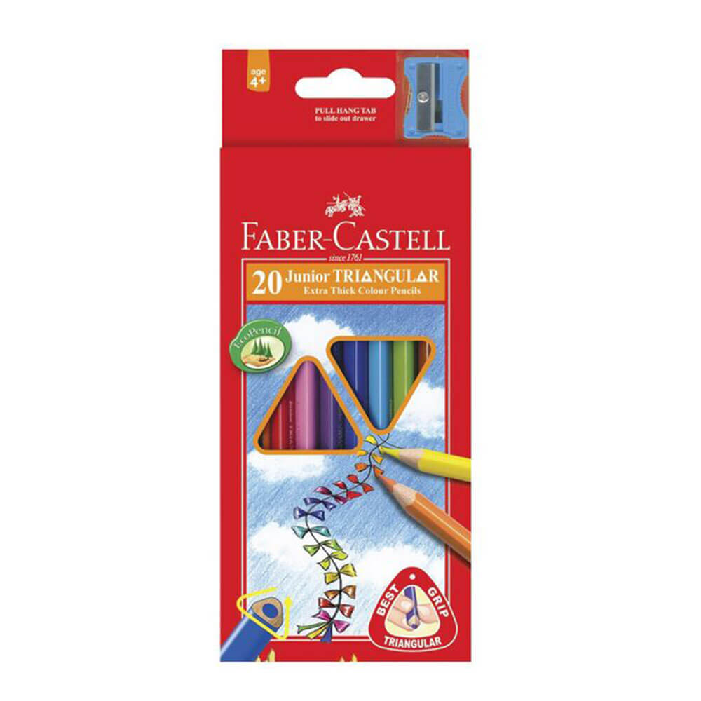 Faber-Castell Triangle Grip Colored Crayon (20pk)