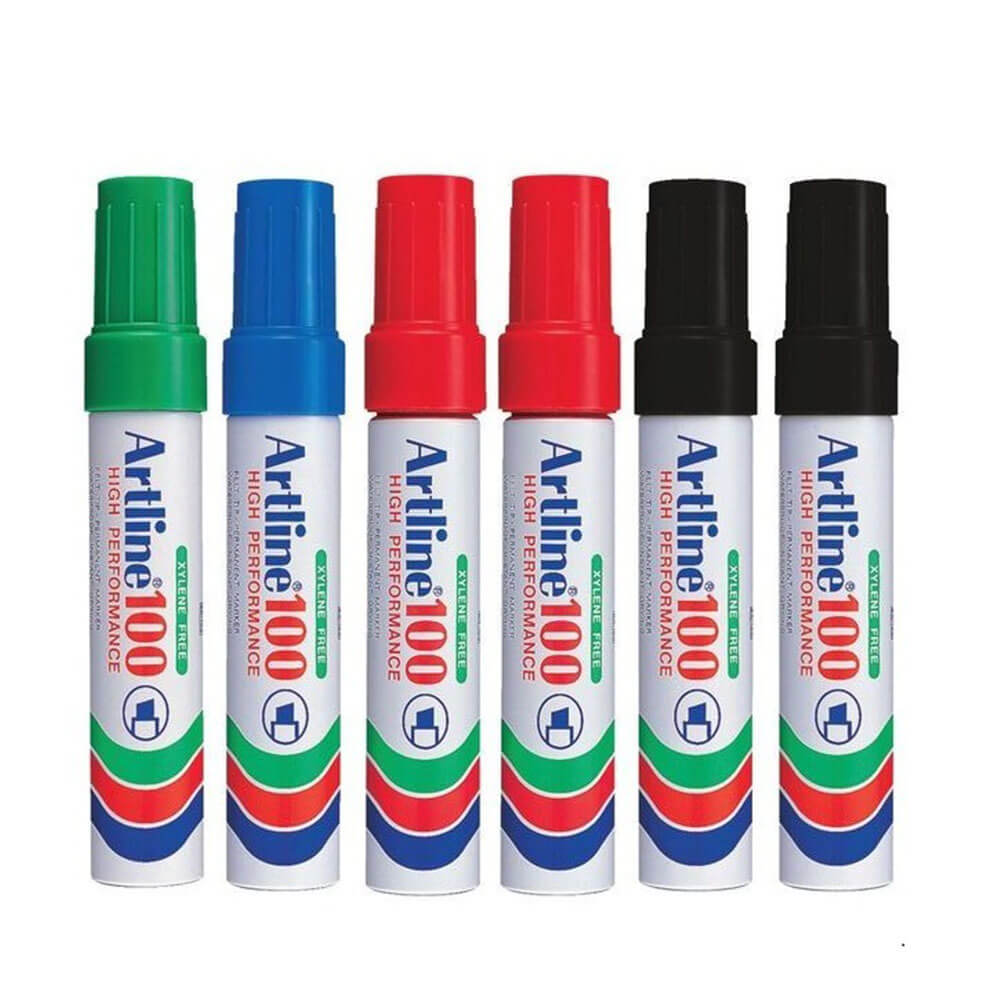 Artline Permanent Marker 12 mm Chisel assorti (6pk)