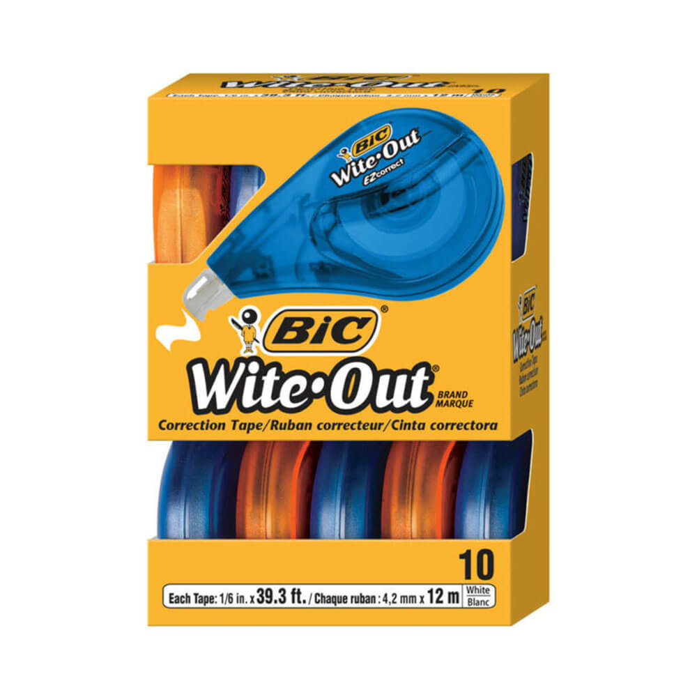 BIC EZ WITE-OUT CORRECTION RACKET 4.2mmx12m (10pk)