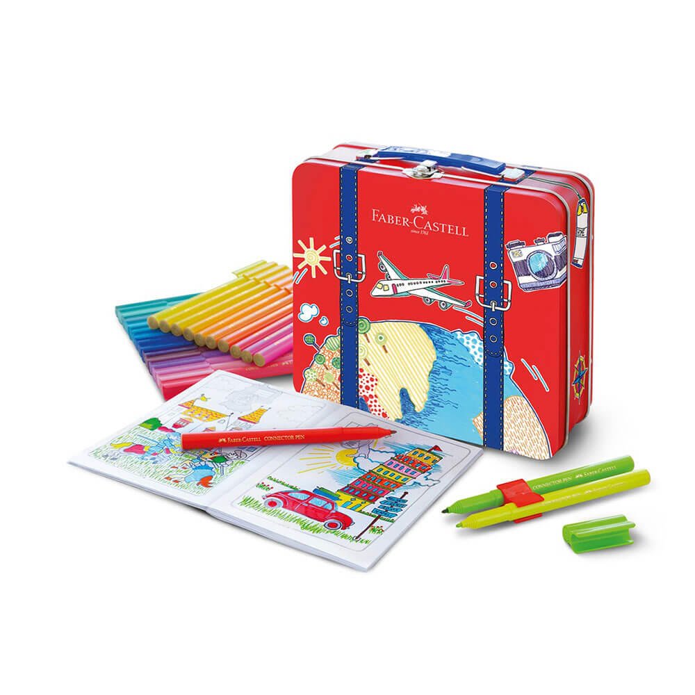 Faber-Castell Connector Pens Travel Suitcase (Tin de 40)